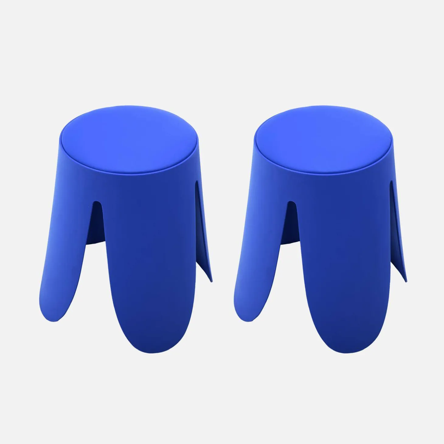 Taburete apilable cuero sintético, set de 2