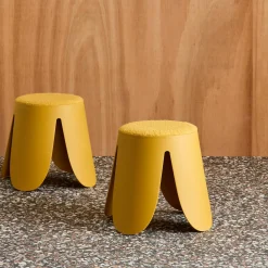 Taburete apilable infantil borreguito texturizada, set de 2