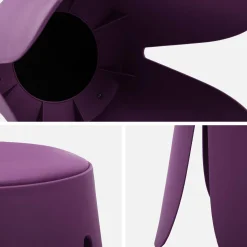 Taburete apilable polipiel, set de 4