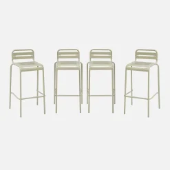 Taburete bistró de acero, set de 4