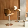 Taburete de bar ajustable curvado en polipiel, set de 2