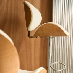 Taburete de bar ajustable curvado en polipiel, set de 2