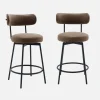 Taburete de bar asiento giratorio metal y polipiel, set de 2