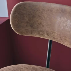Taburete de bar asiento giratorio metal y polipiel, set de 2
