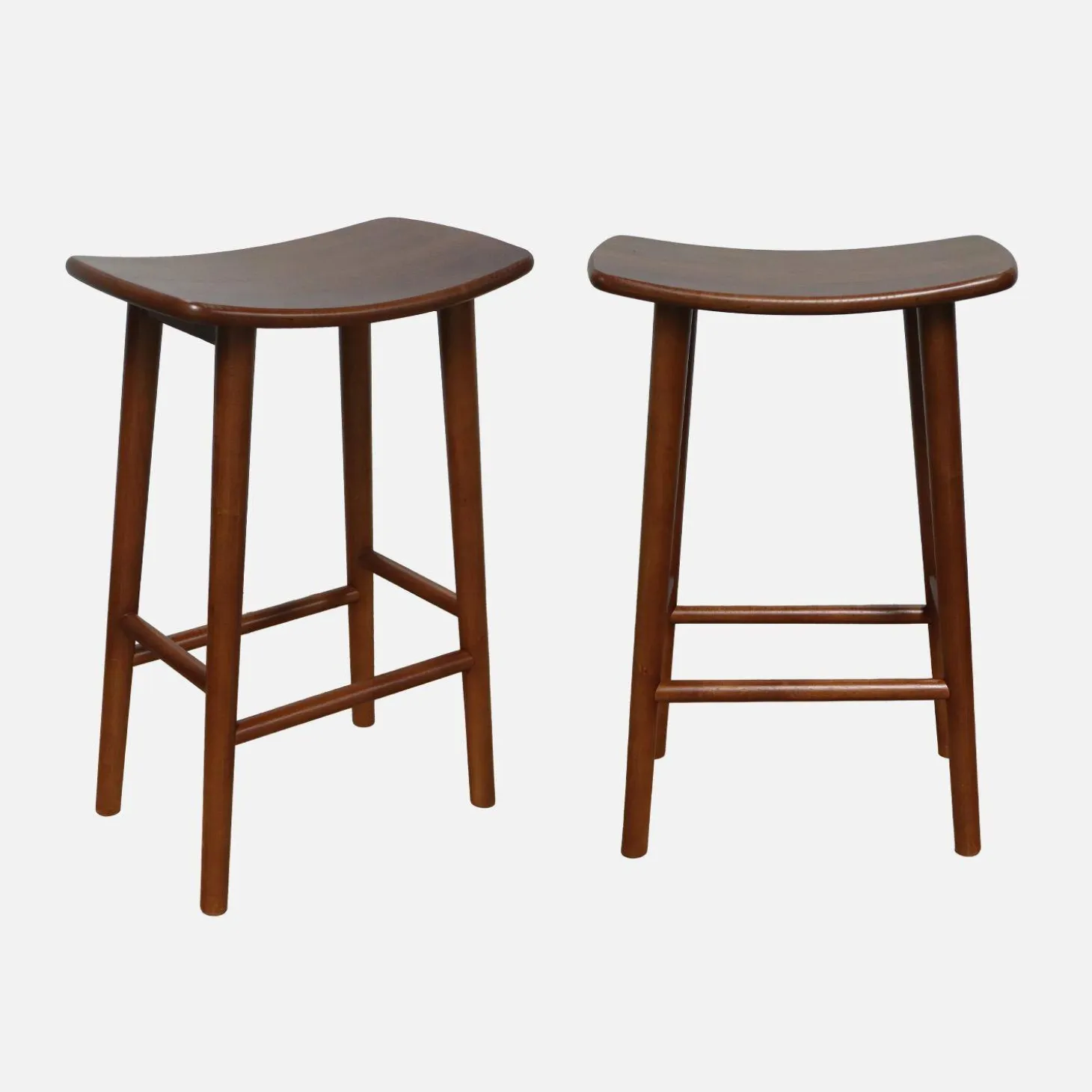 Taburete de bar vintage de madera de caucho, set de 2
