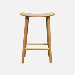 Taburete de bar vintage de madera de caucho, set de 2