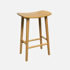 Taburete de bar vintage de madera de caucho, set de 2