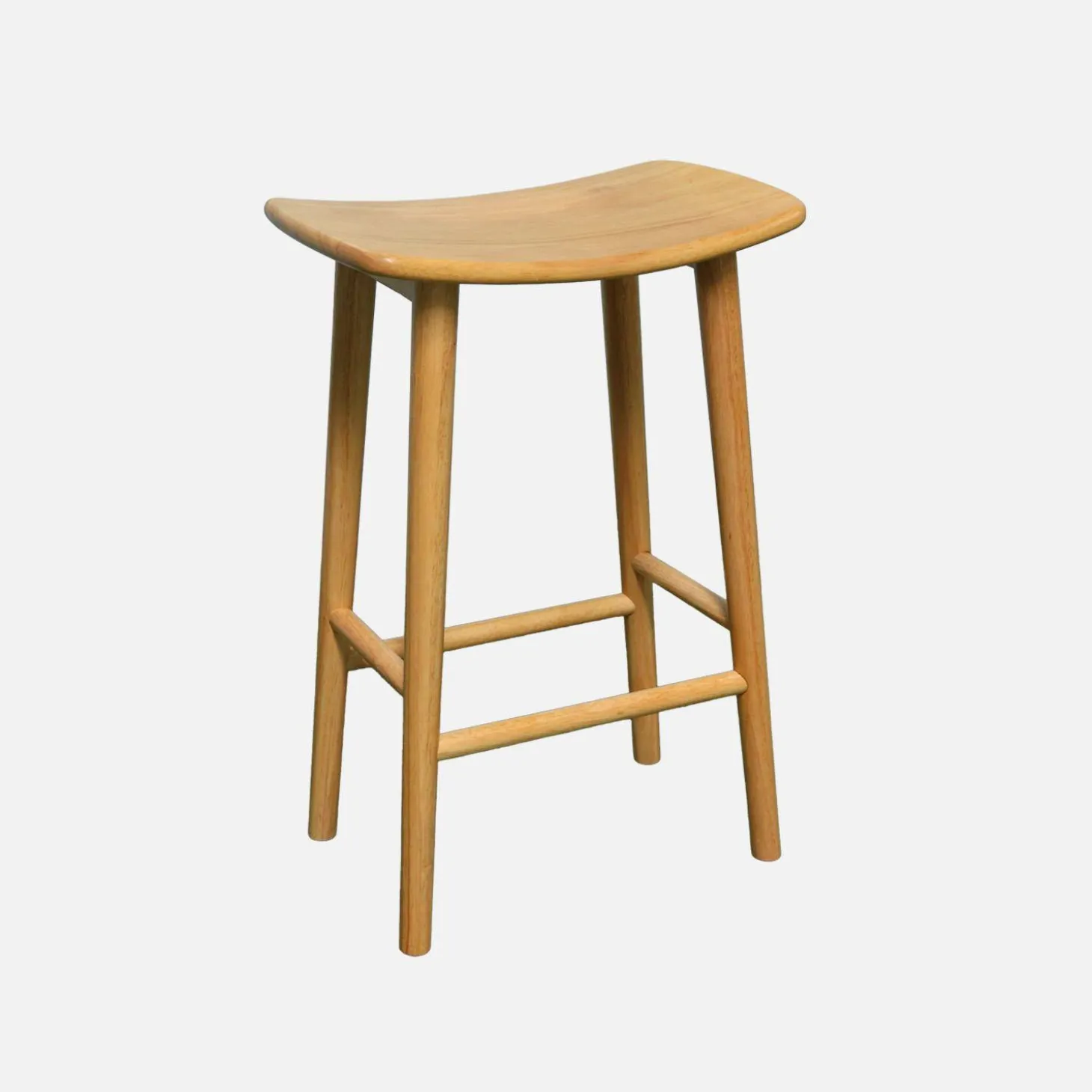 Taburete de bar vintage de madera de caucho, set de 2