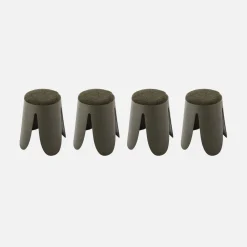 Taburetes apilable de borreguito texturizado, set de 4