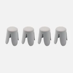 Taburetes apilable de borreguito texturizado, set de 4