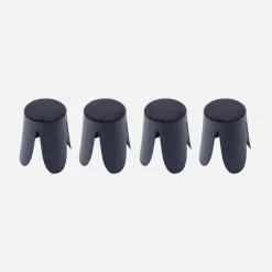 Taburetes apilable de borreguito texturizado, set de 4