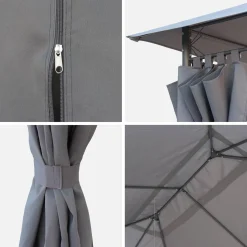 Tela de techo con cortinas 3x4m