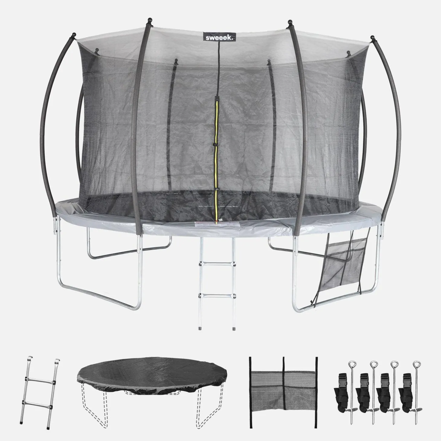 Trampolín 370cm red interior con pack de accesorios