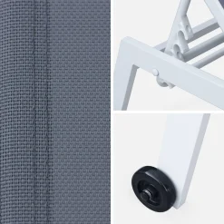 Tumbona de aluminio de multiposición con ruedas, set de 2