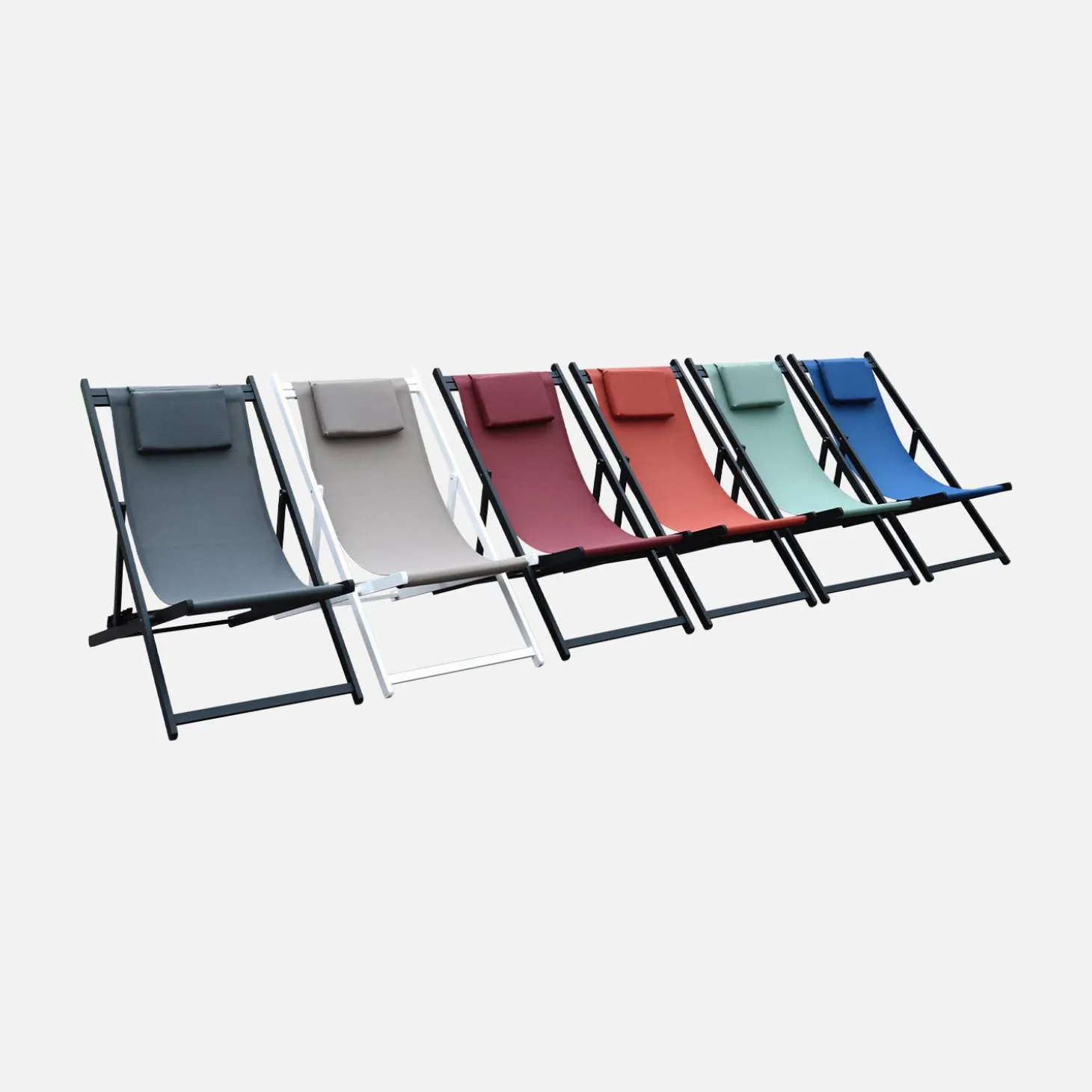 Tumbona de aluminio multi posiciones, set de 2