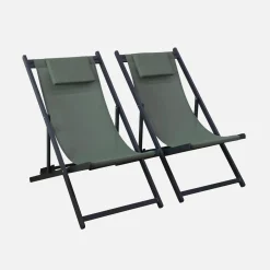 Tumbona de aluminio multi posiciones, set de 2