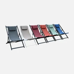 Tumbona de aluminio multi posiciones, set de 2
