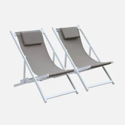 Tumbona de aluminio multi posiciones, set de 2