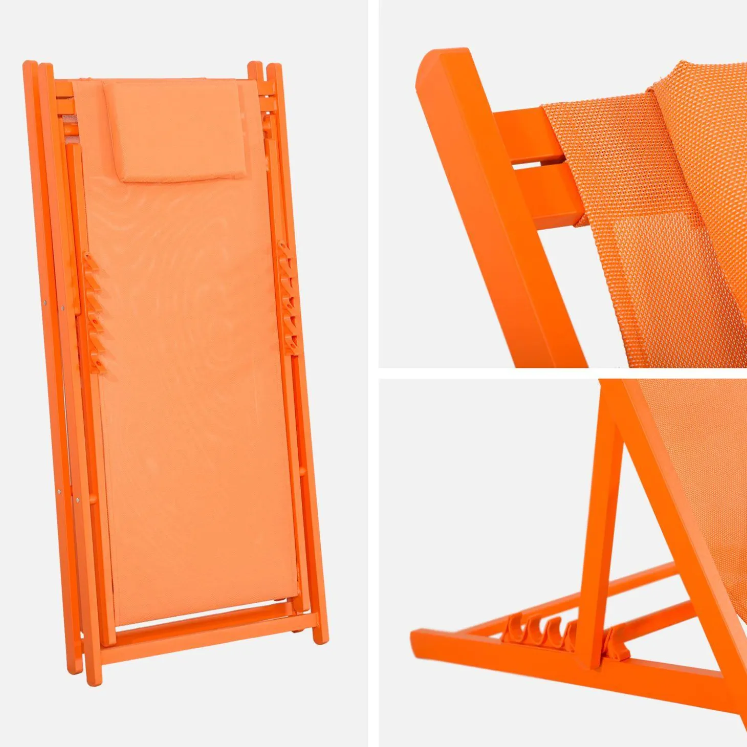 Tumbona de aluminio multi posiciones, set de 2