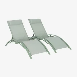 Tumbona de aluminio textileno, set de 2