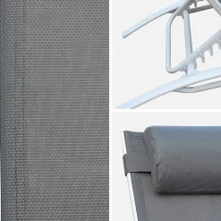 Tumbona de aluminio textileno, set de 2