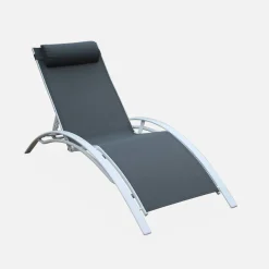 Tumbona de aluminio textileno, set de 2