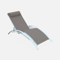 Tumbona de aluminio textileno, set de 2