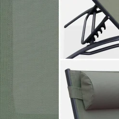 Tumbona de aluminio textileno, set de 2