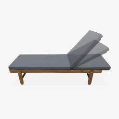 Tumbona de madera con ruedas, set de 2