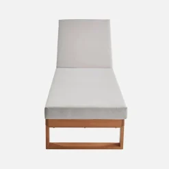 Tumbona de madera de eucalipto multiposición, set de 2