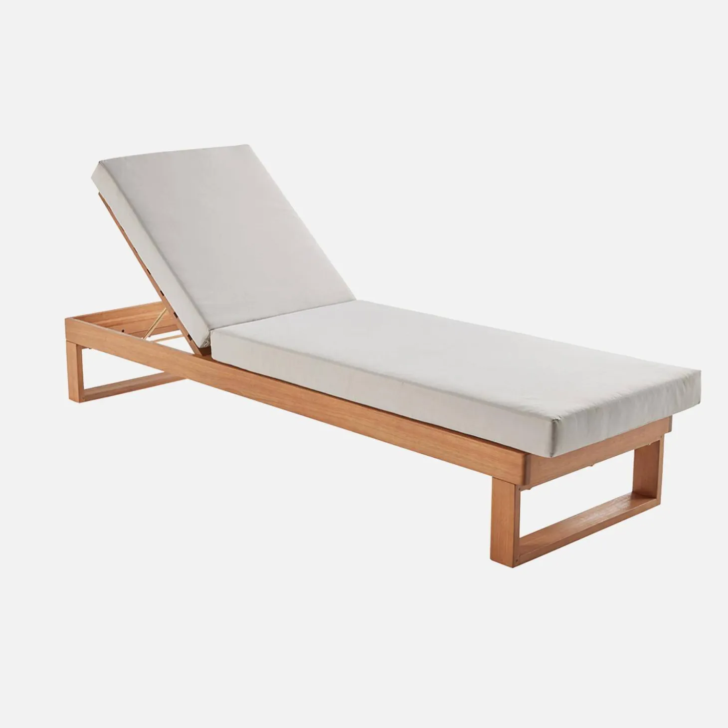 Tumbona de madera de eucalipto multiposición, set de 2