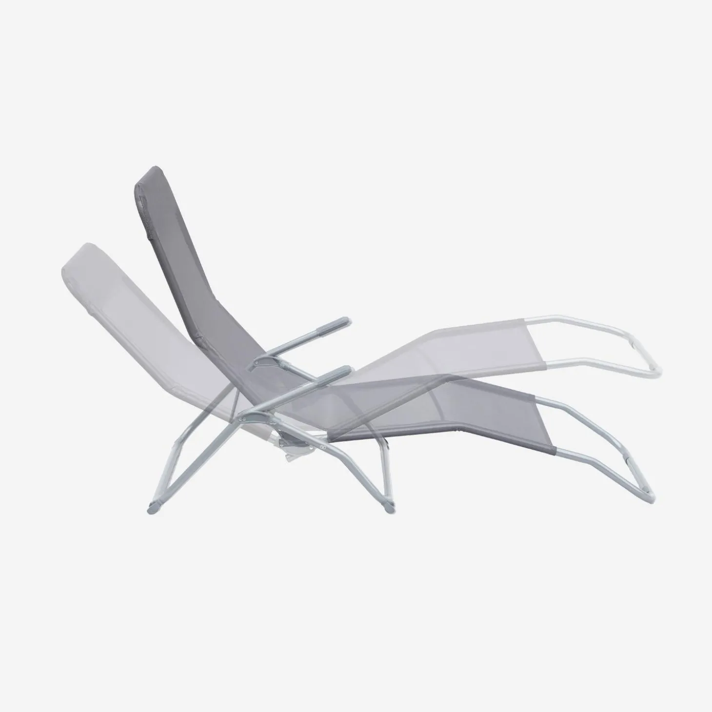 Tumbona plegable de textileno con 2 posiciones, set de 2