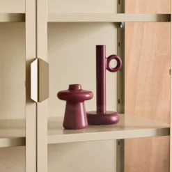 Vitrina de acero y vidrio templado de 2 puertas, 80cm